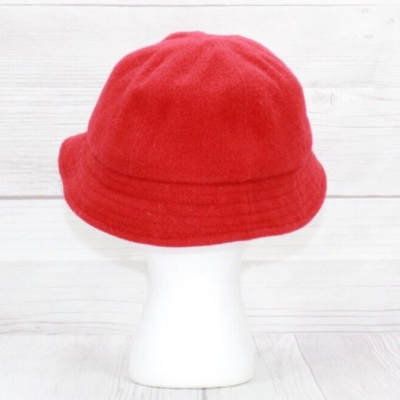 Vintage LL Bean Red Felt Wool Lined Bucket Hat Size L - Picture 2 of 9